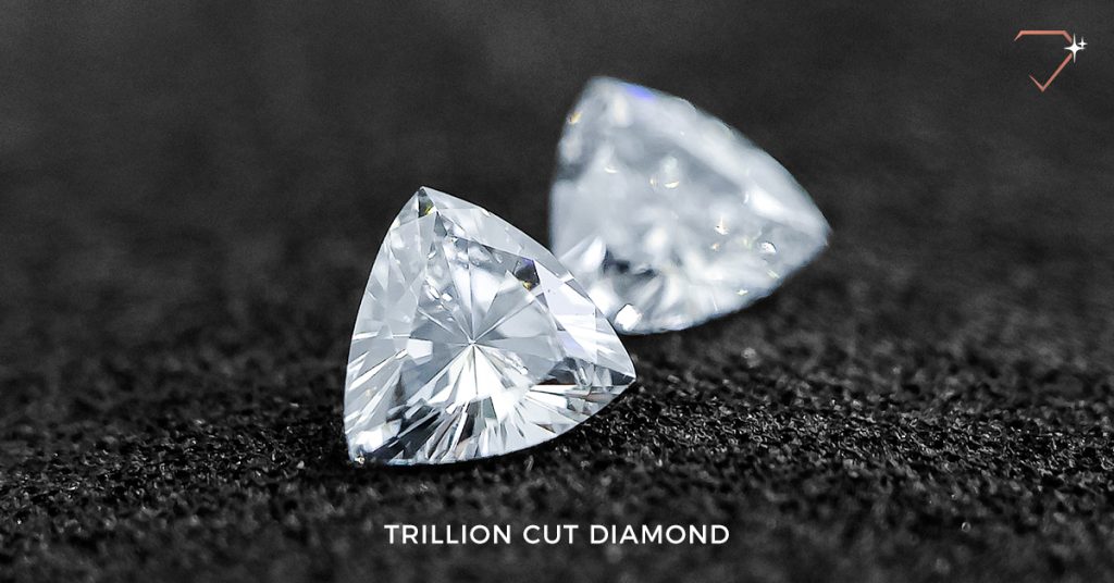 Perfectly matched trillion cut natural diamonds